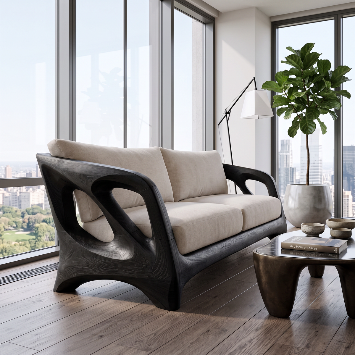 Contemporary Open Frame Sofa For Living Room And Lounge Area