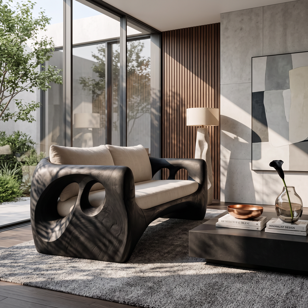 Mid Century Sculptural Sofa For Living Room And Lounge
