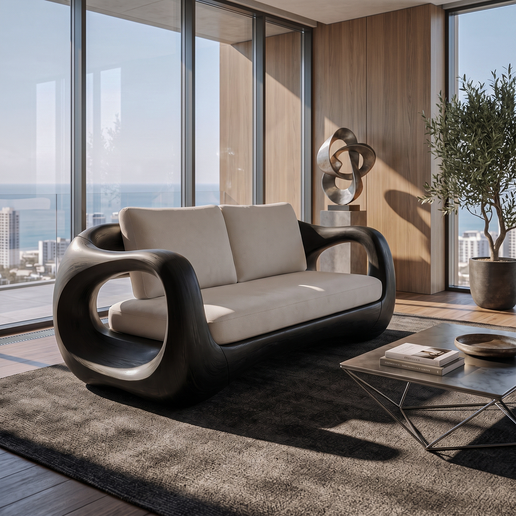 Modern Curved Frame Sofa For Living Room And Lounge Area