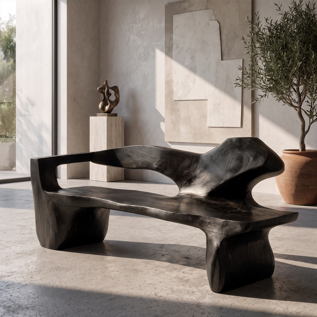 Rustic Bench Handcrafted Live Edge Design For Entryway