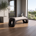 Natural Halloween Statement Bench With Soft Sculptural Form For Dressing Room
