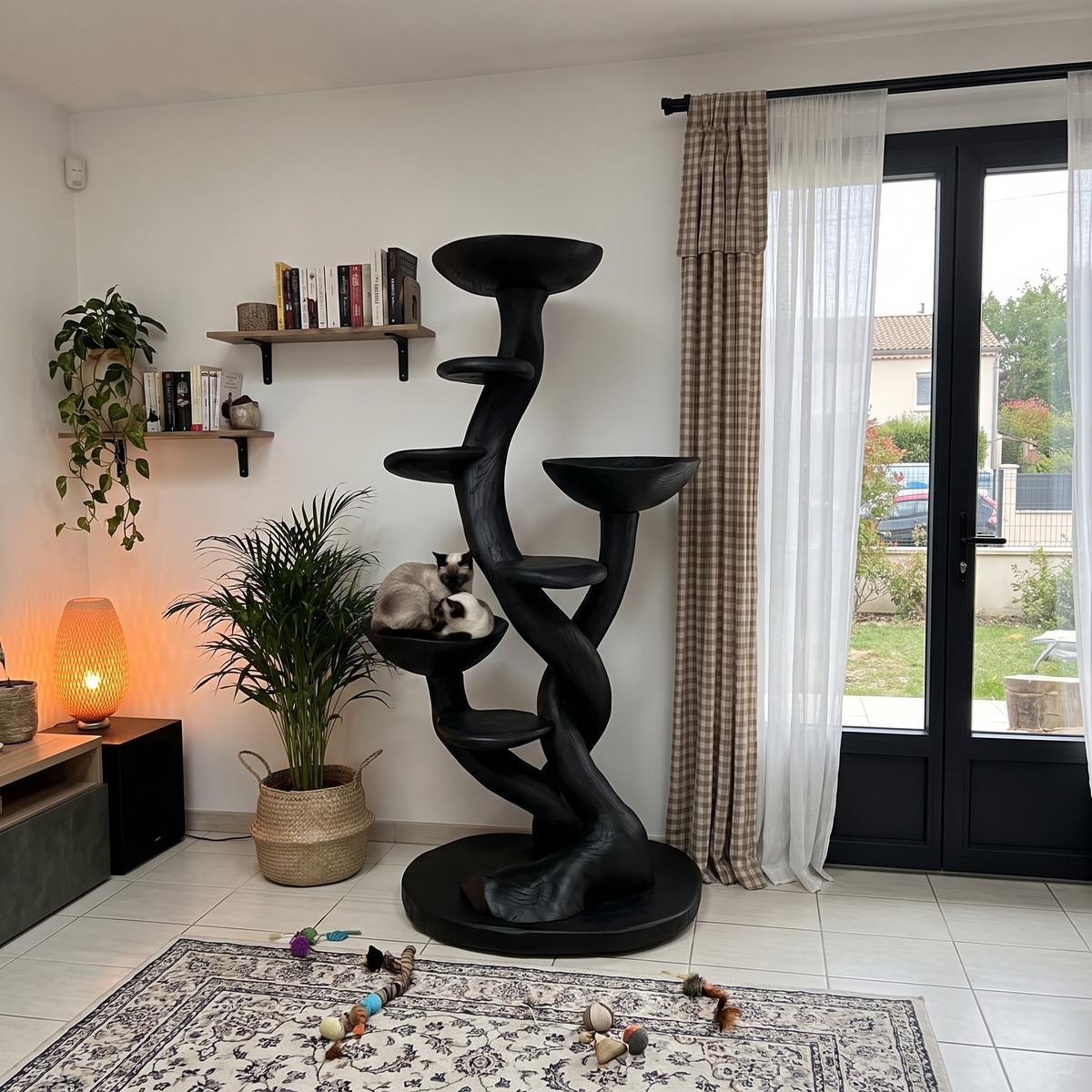 Organic Sculptural Cat Tree With Multi Level Platforms For Indoor Cats