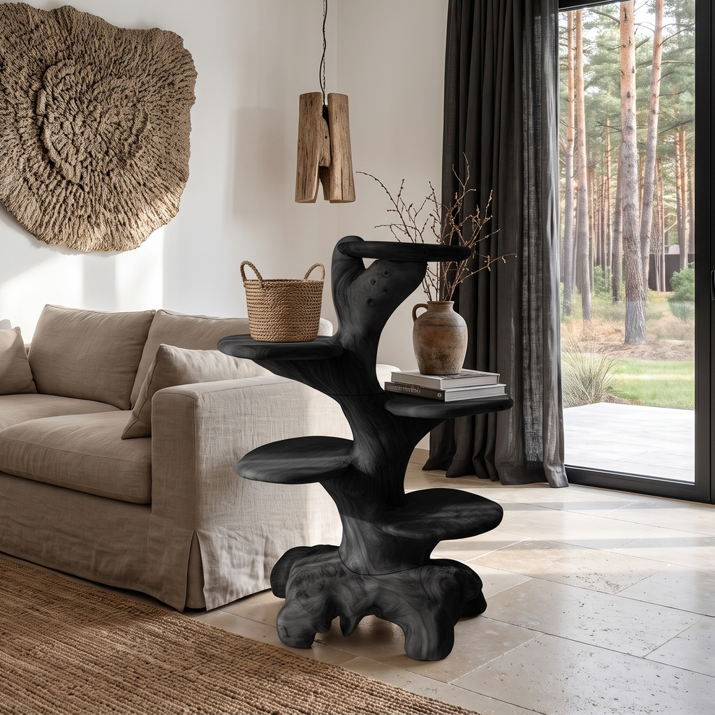 Minimalist Side Table With Integrated Storage For Living Room