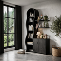 Contemporary Wooden Display Cabinet With Sculptural Branch Frame For Living Room