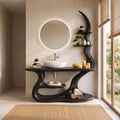 Serene Bathroom Vanity Bathroom Vanity With Sink Modern Bathroom Vanity Curved Open Shelves For Spa Bathroom