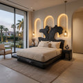 Luxury Bed Frame Freeform Sculptural Headboard For Master Bedroom