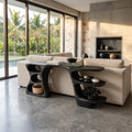 Organic Curved Storage Console For Contemporary Entryway