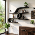 Mid Century Floating Bar Shelves For Home Bar