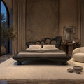 Contemporary Bed Frame Sculptural Headboard For Luxury Bedroom