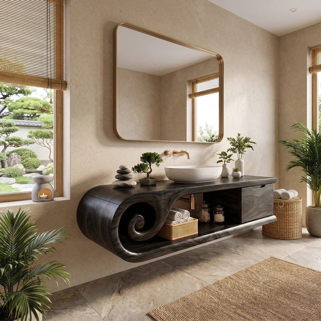 Contemporary Floating Bathroom Vanity Bathroom Vanity With Sink Modern Bathroom Vanity Integrated Drawer For Luxury Bath