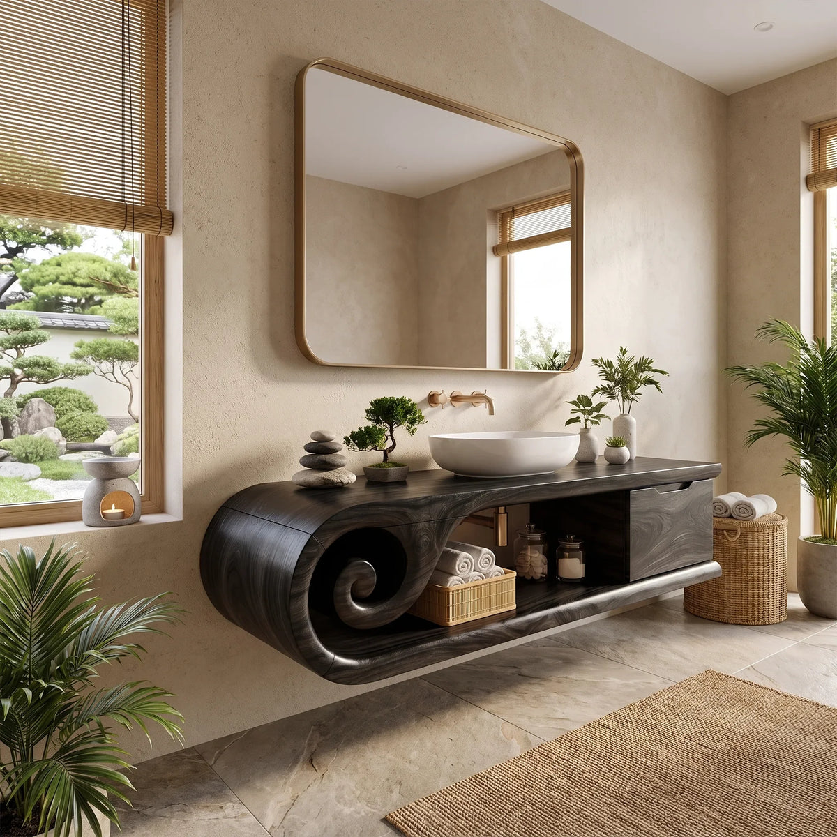 Contemporary Floating Bathroom Vanity Bathroom Vanity With Sink Modern Bathroom Vanity Integrated Drawer For Luxury Bath