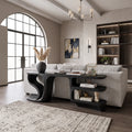 Minimalist Curved Console Cabinet For Modern Entryway