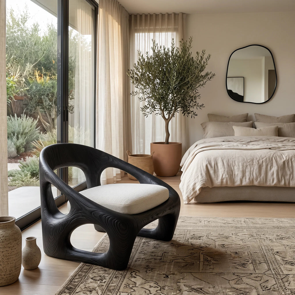 Modern Armchair With Biomorphic Open Frame For Luxury Living Room
