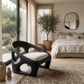 Modern Armchair With Biomorphic Open Frame For Luxury Living Room