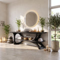 Tranquil Bathroom Vanity Bathroom Vanity With Sink Freestanding Bathroom Vanity Asymmetric Open Shelf For Spa Bathroom