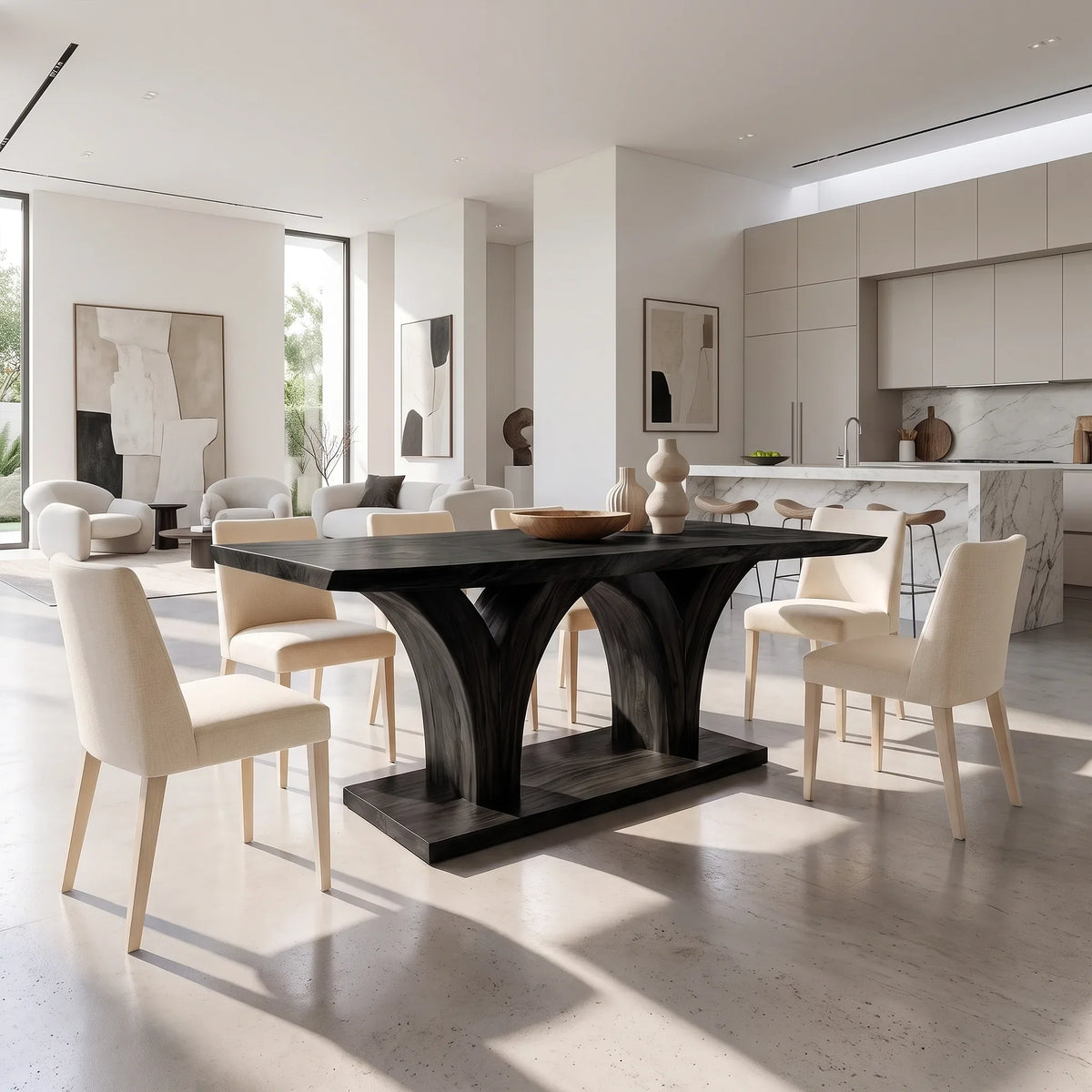 Warm Dining Table Rectangle Dining Room Table Curved Pedestal Base For Dining Room