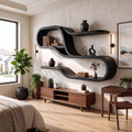 Mid Century Modern Wooden Display Shelves For Bedroom