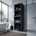 Sculptural Wavy Bathroom Cabinet With Open Shelves For Bathroom