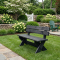 Modern Wooden Bench With X-shaped Legs For Garden