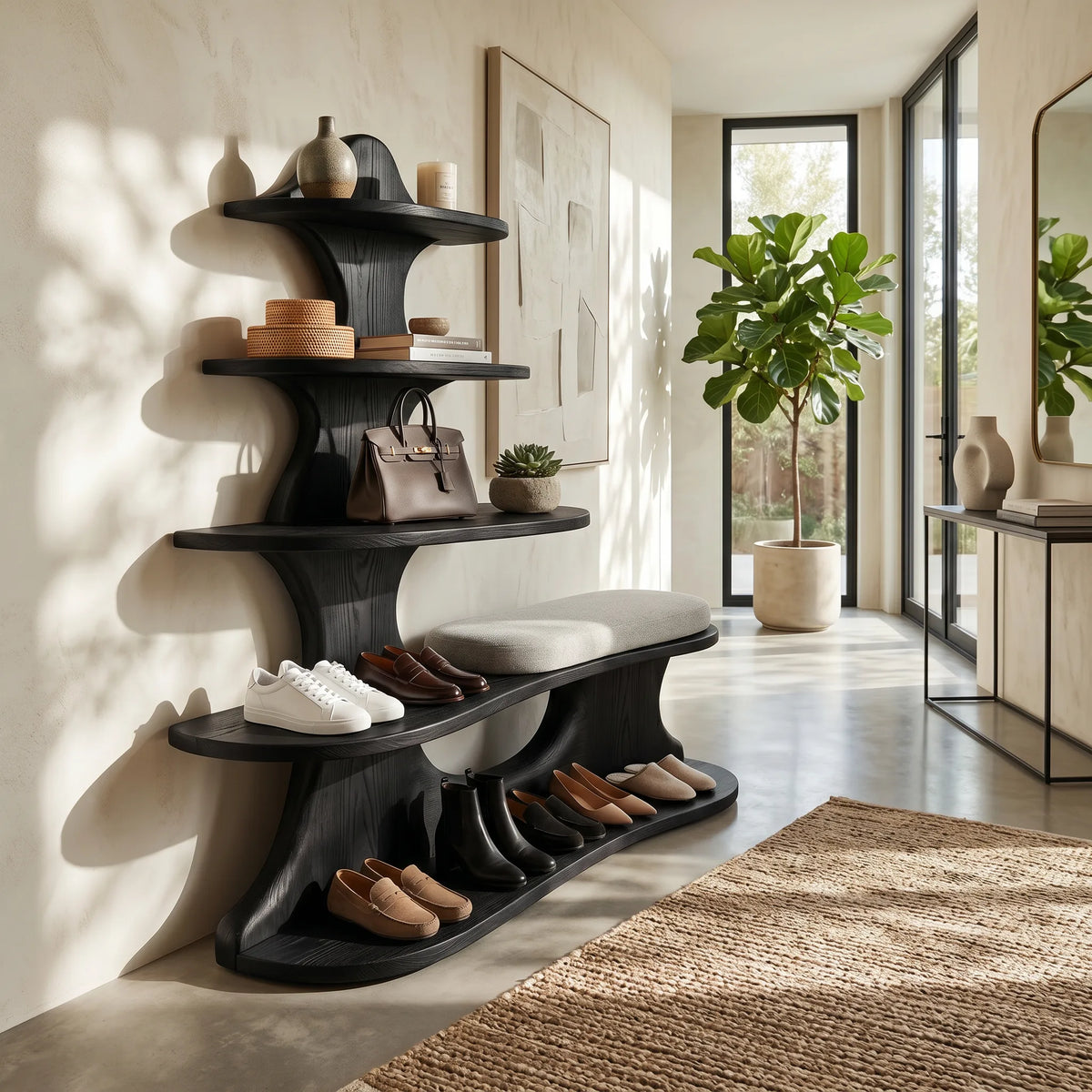 Industrial Shoe Organizer Rack For Urban Loft Entryway Corner