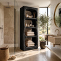 Organic Bathroom Cabinet With Rounded Open Storage Shelves For Bathroom