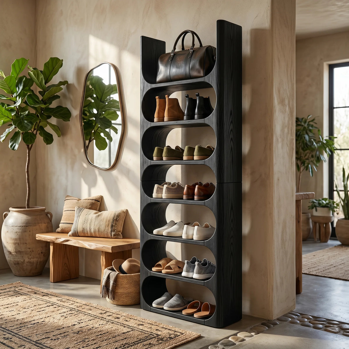 Modern Vertical Shoe Rack For Apartment Entryway Storage Corner