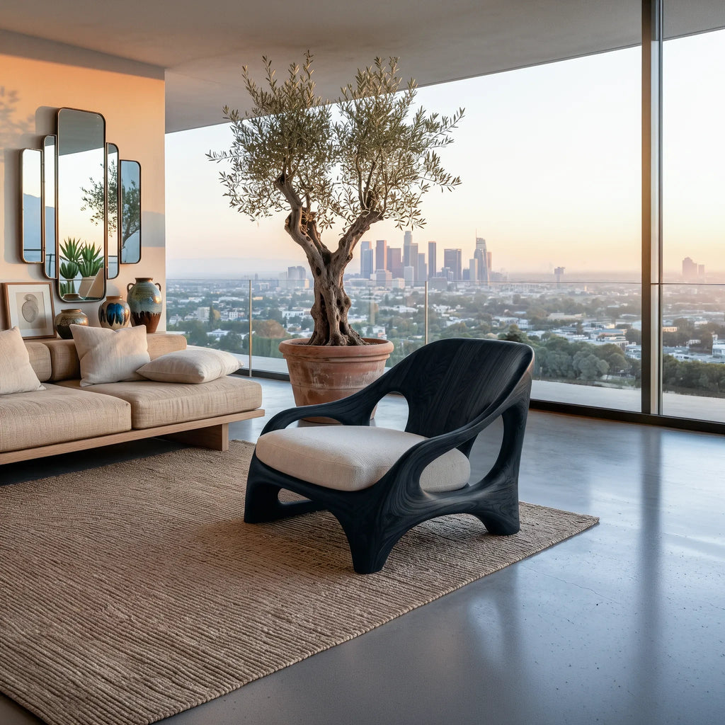 Modern Accent Chair With Organic Loop Frame For Living Room