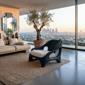 Modern Accent Chair With Organic Loop Frame For Living Room