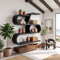 Modern Organic Wall Mounted Display Shelves For Entryway