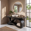 Airy Bathroom Vanity Bathroom Vanity With Sink Freestanding Bathroom Vanity Curved Base Storage For Primary Bathroom