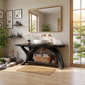 Elegant Solid Wood Bathroom Vanity Single Bathroom Vanity With Sink Open Shelf Design For Luxury Bathroom
