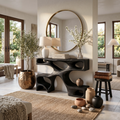Modern Wooden Console Table With Open Storage For Interior Decor