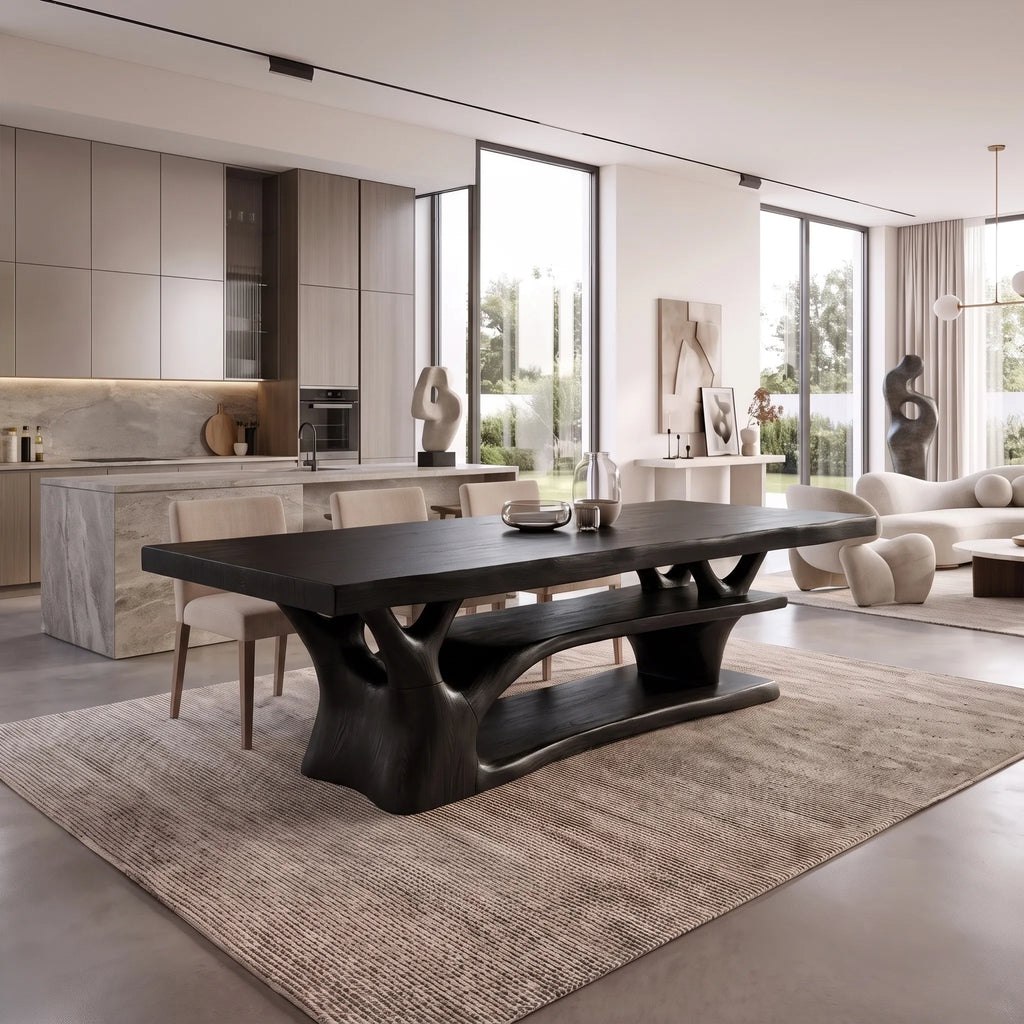Refined Dining Table Rectangle Dining Room Table Open Shelf Base For Dining Room