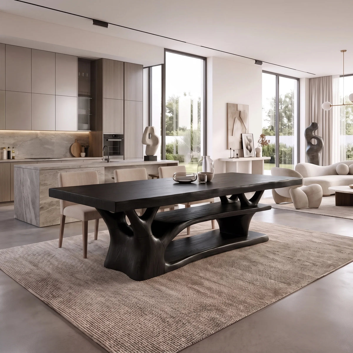 Refined Dining Table Rectangle Dining Room Table Open Shelf Base For Dining Room