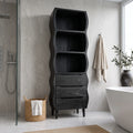 Modern Tall Bathroom Cabinet With Wavy Edges For Bathroom