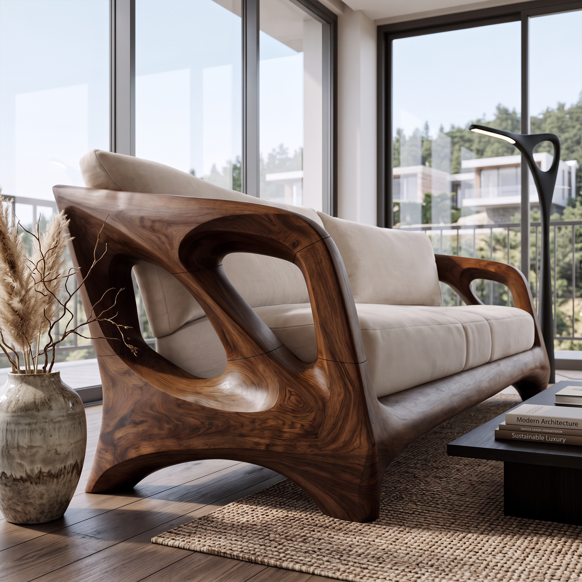 Contemporary Open Frame Sofa For Living Room And Lounge Area