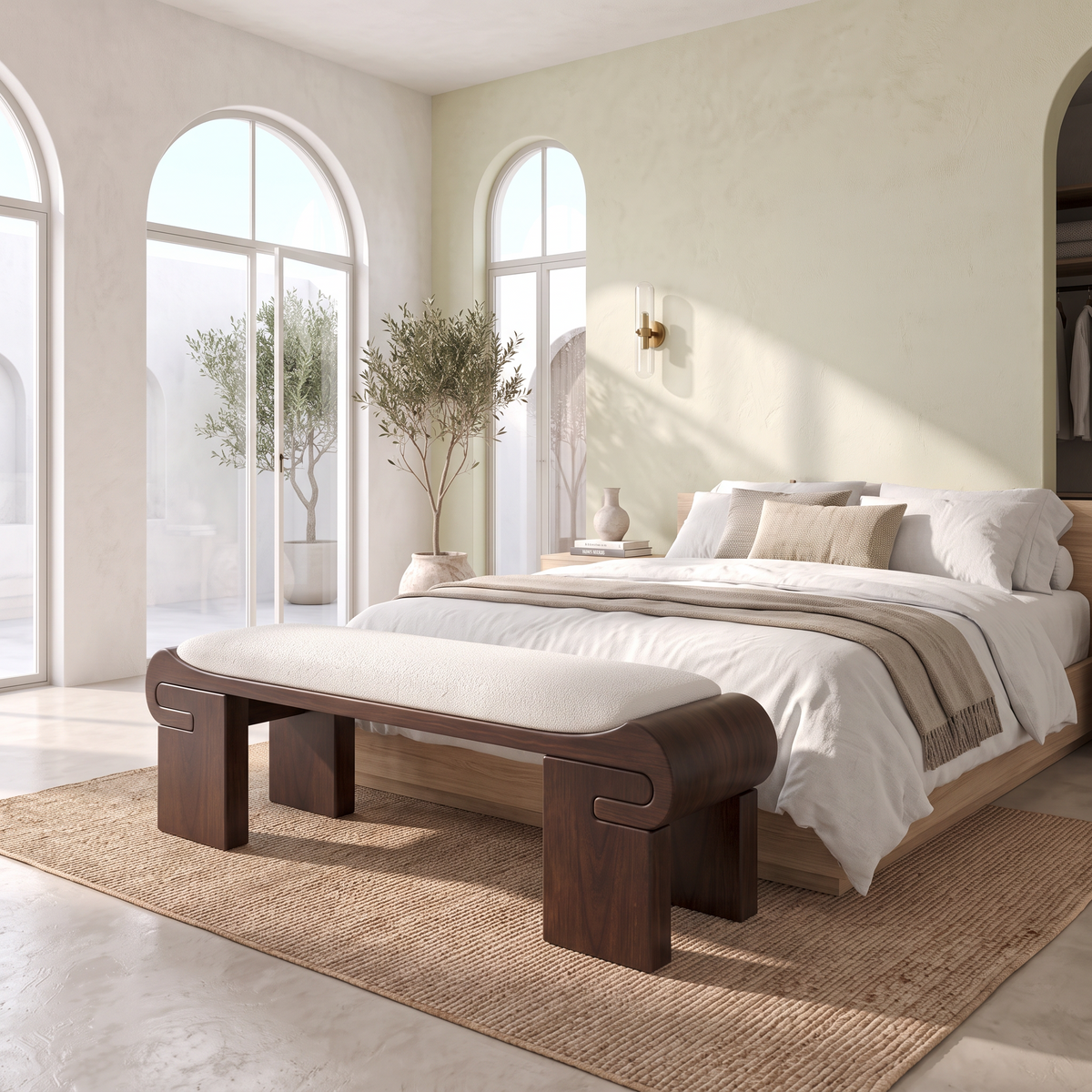 Modern Bench With Low Profile Design For Dressing Room