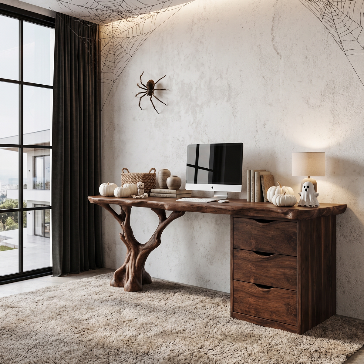 Mid Century Halloween Desk Branch Design For Study Room And Workspace