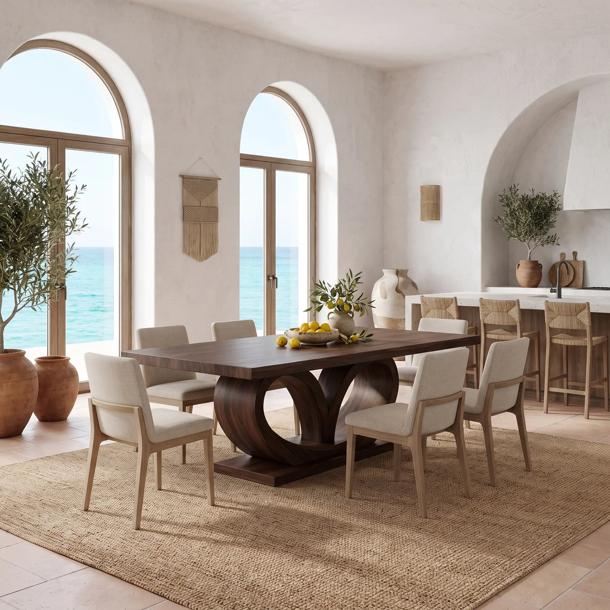 Organic Modern Dining Table Dining Room Table Rectangle Dining Table Curved Base For Dining Room