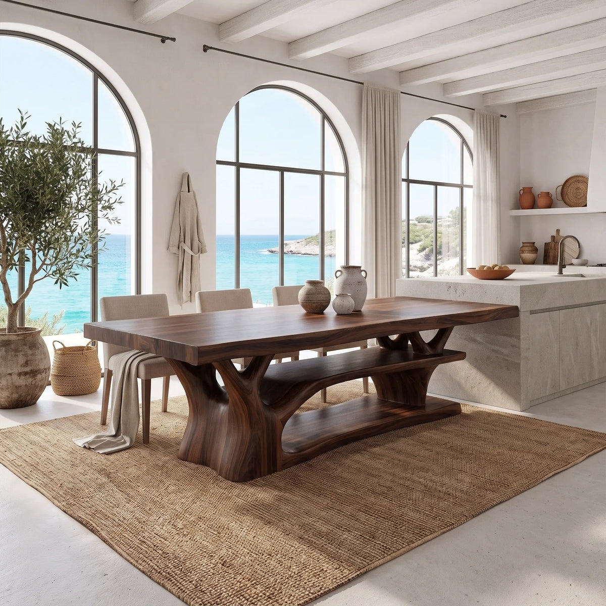 Refined Dining Table Rectangle Dining Room Table Open Shelf Base For Dining Room