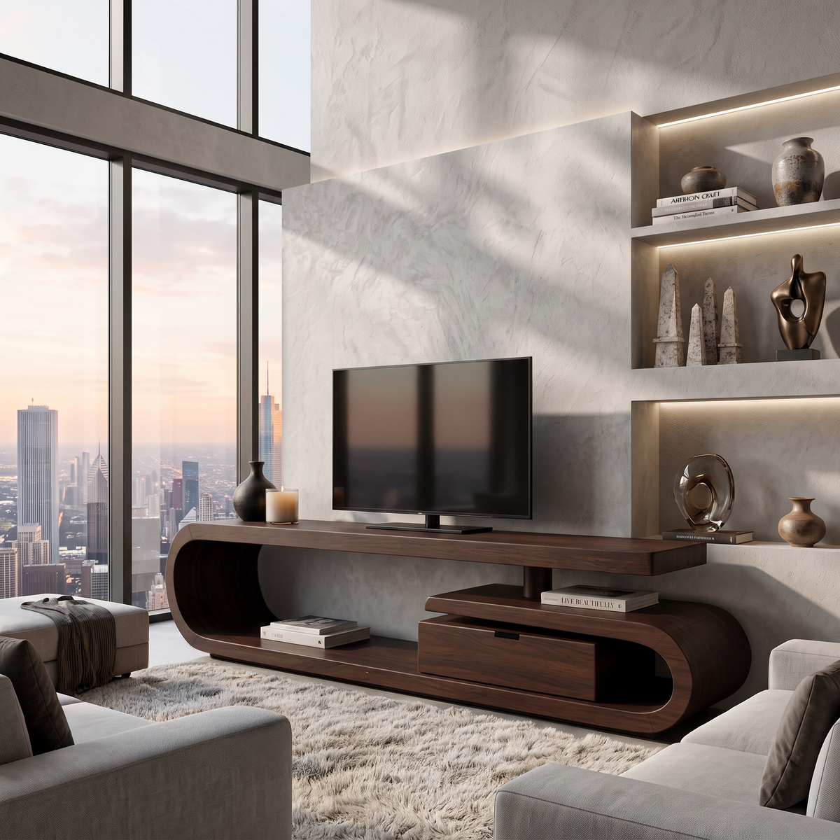 Handcrafted TV Cabinet For Living Room Media Use