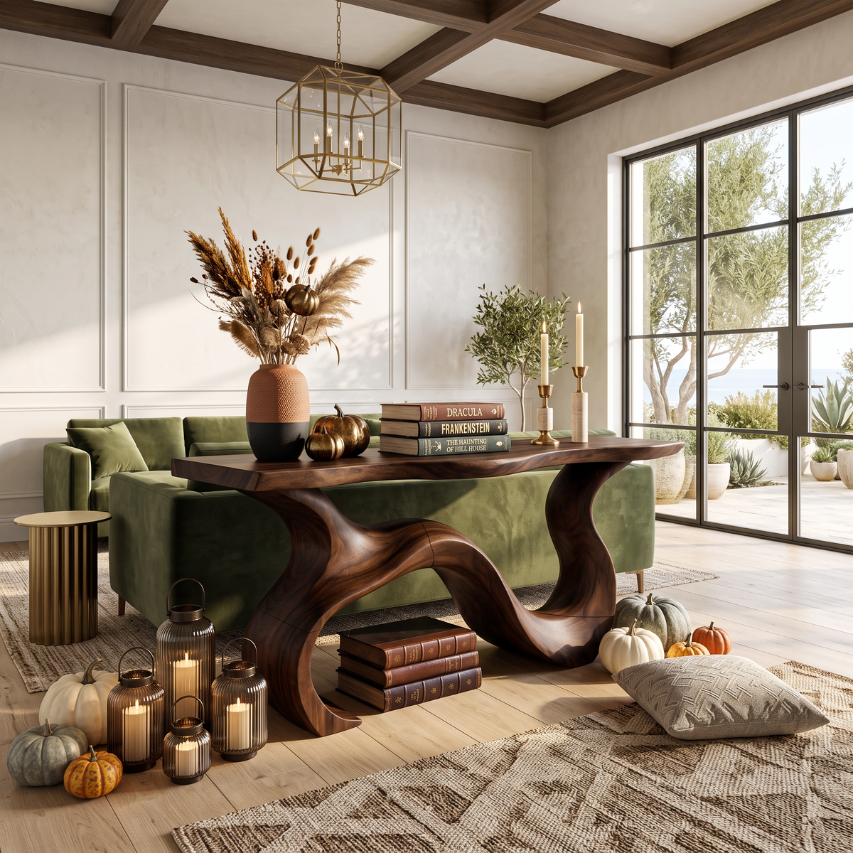 Organic Root Form Display Table For Halloween Decor