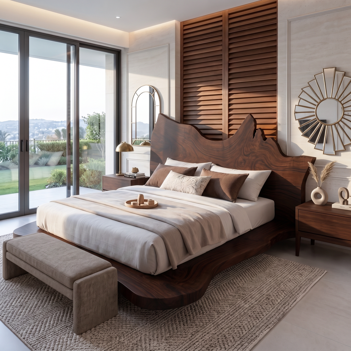 Contemporary Live Edge Bed Frame For Master Bedroom