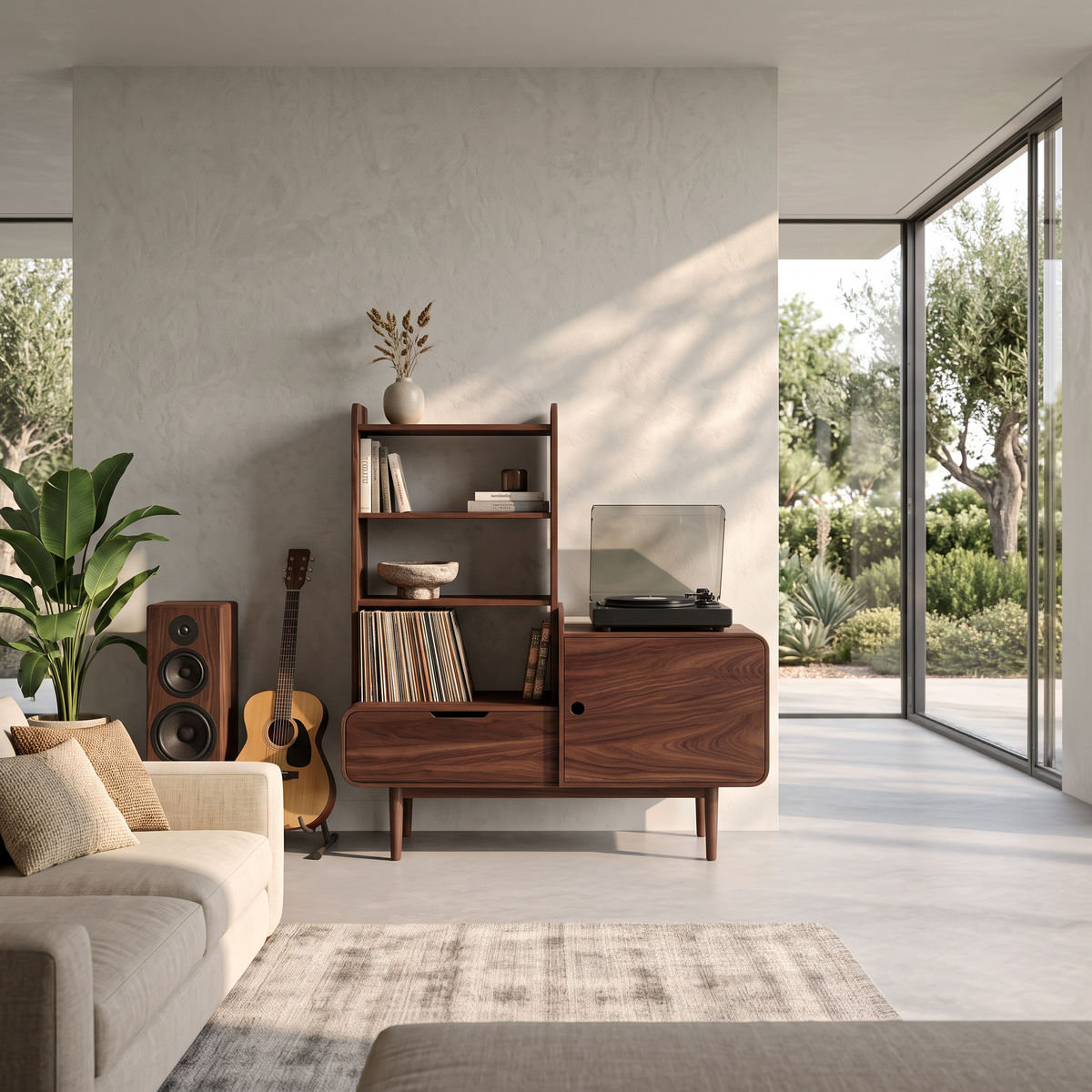 Retro-Inspired Vinyl Record Cabinet For Living Room Or Studio