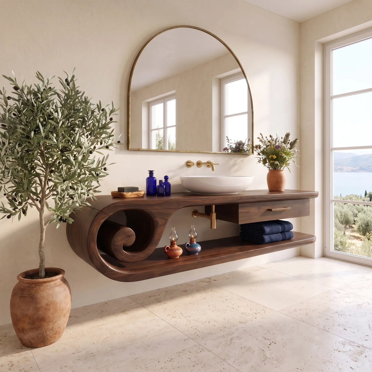 Timeless Floating Bathroom Vanity Floating Bathroom Vanity With Sink Modern Bathroom Vanity Open Storage For Spa Bathroo