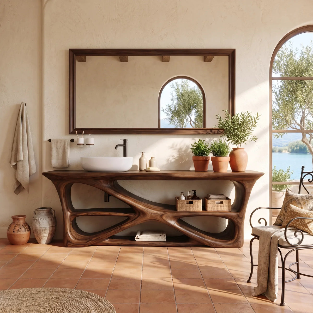 Serene Modern Bathroom Vanity Bathroom Vanity With Sink Freestanding Bathroom Vanity Open Shelf Design For Spa Bathroom