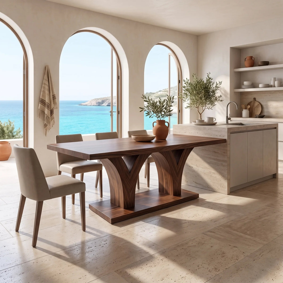 Warm Dining Table Rectangle Dining Room Table Curved Pedestal Base For Dining Room