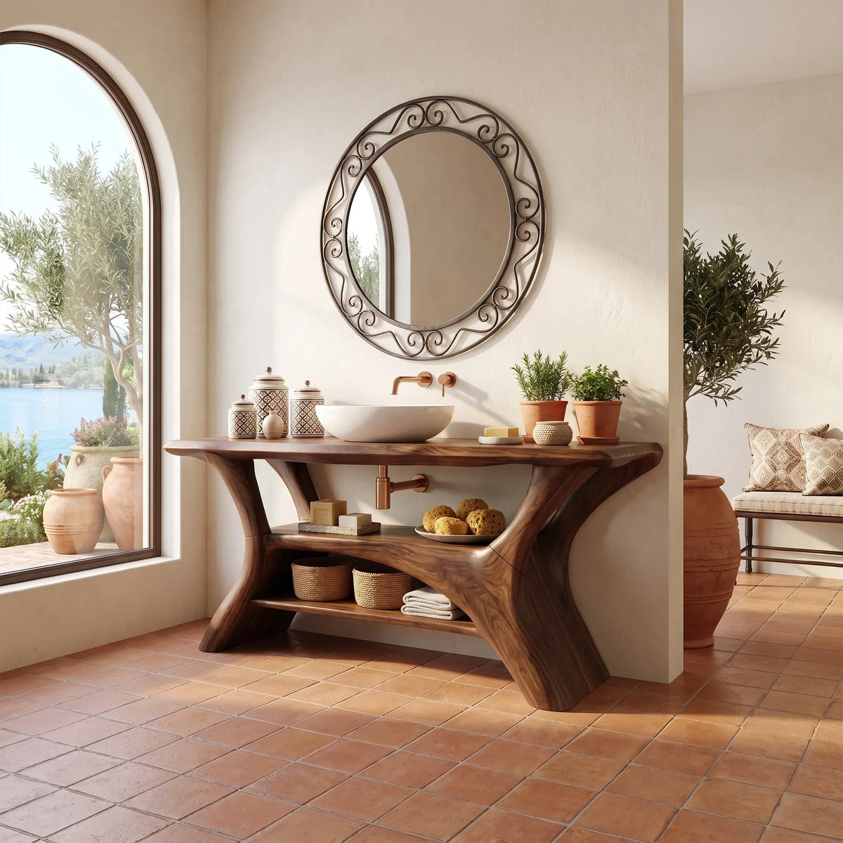 Refined Modern Bathroom Vanity Bathroom Vanity With Sink Wooden Bathroom Vanity Dual Open Shelves For Primary Bathroom