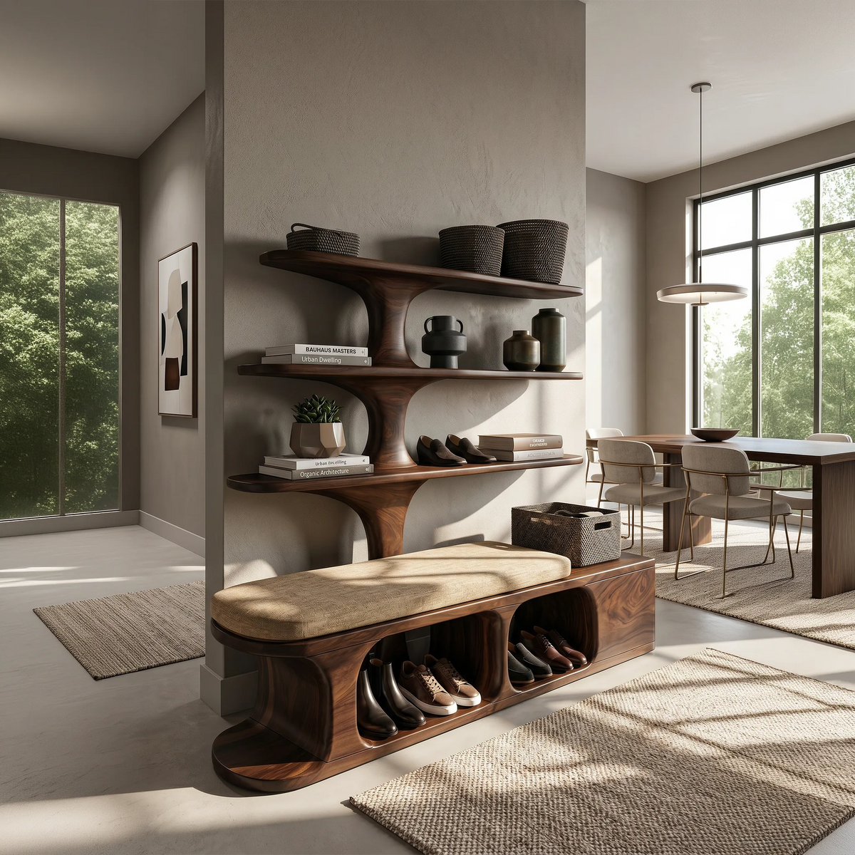 Modern Shoe Rack Bench For Entryway Lounge Living Corner