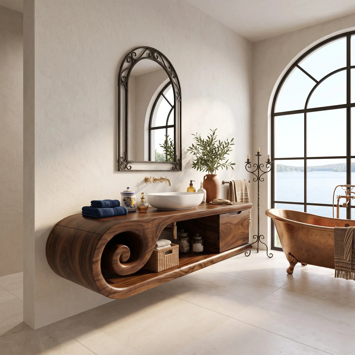 Contemporary Floating Bathroom Vanity Bathroom Vanity With Sink Modern Bathroom Vanity Integrated Drawer For Luxury Bath
